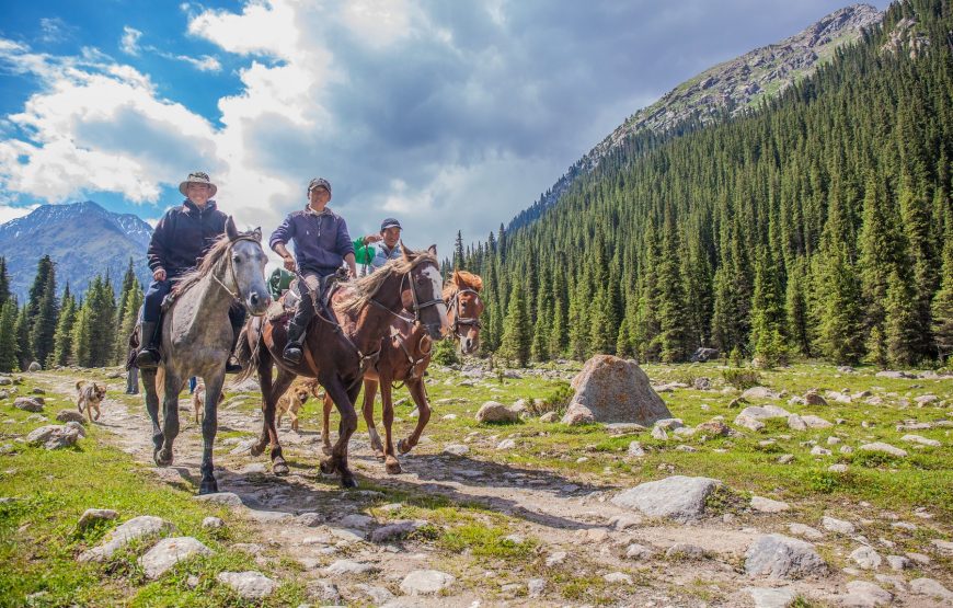 Dviejų pėrejų žygis žirgais Kirgizijoje, Ten Šanio kalnuose